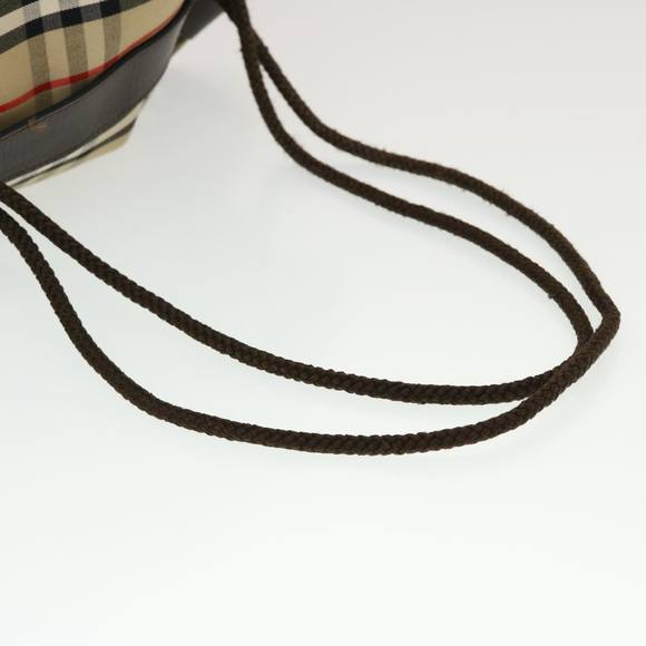 BURBERRYSs Nova Check Shoulder Bag Nylon Leather Beige Auth 44757 - Picture 7 of 16